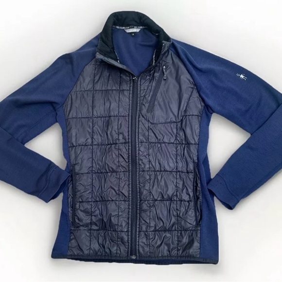 Smartwool PhD Smart Loft Merino Wool Unisex Jacket Medium Navy/Black Zip - Picture 1 of 10